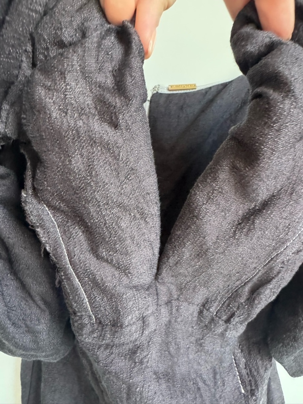 Cult Gaia Muna Off-The-Shoulder Midi-Dress Gray Black 4 cotton linen wedding - Picture 4 of 14